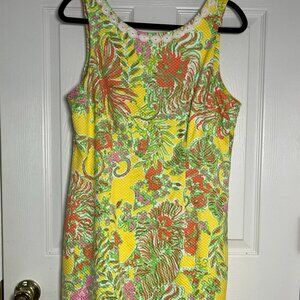LILLY PULITZER for Target Happy Place Shift Dress Sz 14 Pineapple Zip Resort EUC